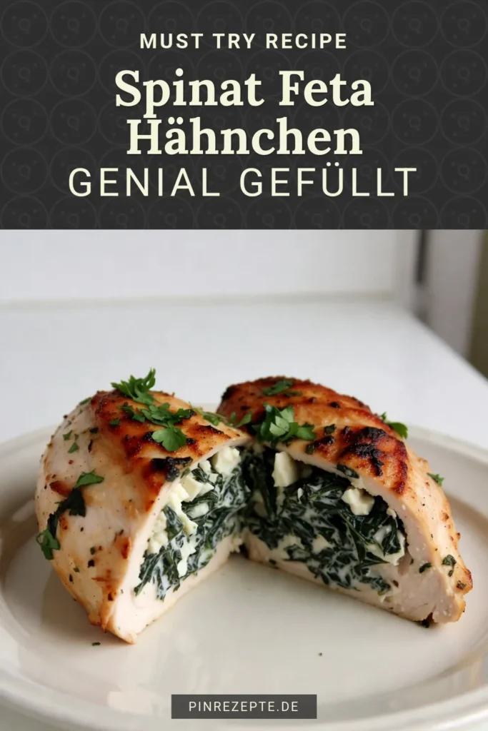 Entdecken Sie unser köstliches Spinat-Feta Hähnchen, ein einfaches und gesundes Hähnchen Gericht, das garantiert zum Favoriten wird. Dieses gefüllte Hähnchen Rezept kombiniert frischen Spinat und würzigen Feta für ein schnelles Abendessen, das sowohl nährstoffreich als auch voller Geschmack ist. Perfekt für beschäftigte Wochenabende! Probieren Sie es aus und speichern Sie es für später! #SpinatFetaHähnchen #gesundessen #schnelleAbendessen #Hähnchenrezept