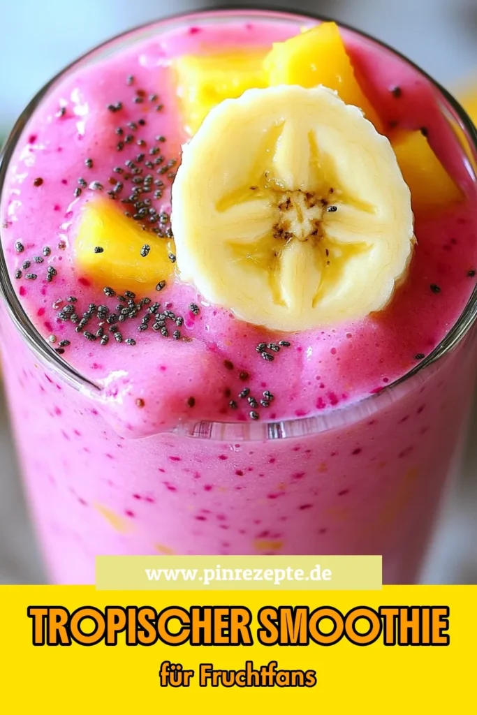 Genießen Sie diesen erfrischenden Drachenfrucht Smoothie! Mit unserer einfachen Anleitung zaubern Sie einen tropischen Smoothie, der nicht nur lecker, sondern auch gesund ist. Dieses Kokosmilch Rezept vereint die süße Drachenfrucht mit Ananas und Bananen zu einem perfekten veganen Drachenfrucht Smoothie. Entdecken Sie gesunde Smoothie Ideen für jeden Tag. Jetzt ausprobieren und in die tropische Geschmacksexplosion eintauchen! #DrachenfruchtSmoothie #TropischerSmoothie #KokosmilchRezept #GesundeSmoothieIdeen
