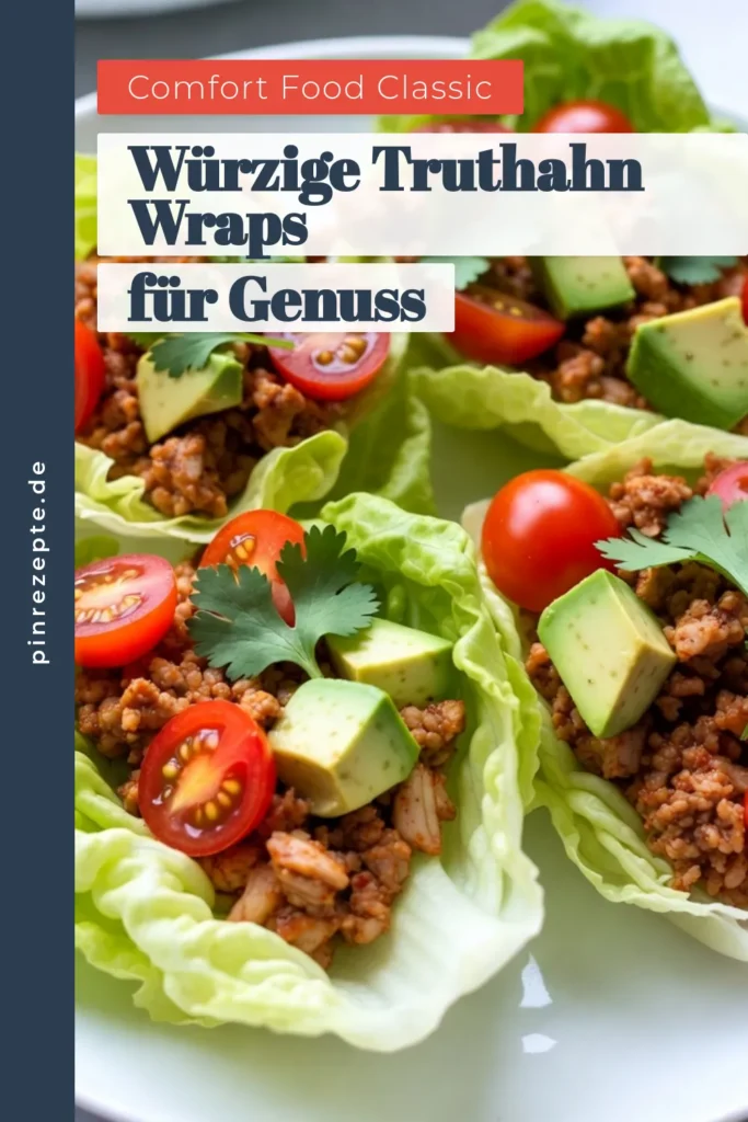 Entdecke diese köstlichen Truthahn-Taco-Wraps, die perfekte Wahl für gesunde Lettuce-Wraps! Diese mexikanischen Rezeptideen sind einfach zuzubereiten und ideal für proteinreiche Snacks oder einfache Abendessen Rezepte. Mit frischem Gemüse und aromatischen Gewürzen machen sie jede Mahlzeit zum Genuss. Probiere sie heute aus und bring frischen Wind in deine Küche! Lass dir das nicht entgehen! #TruthahnTacoWraps #GesundeSnacks #MexikanischeRezepte #EinfacheAbendessen