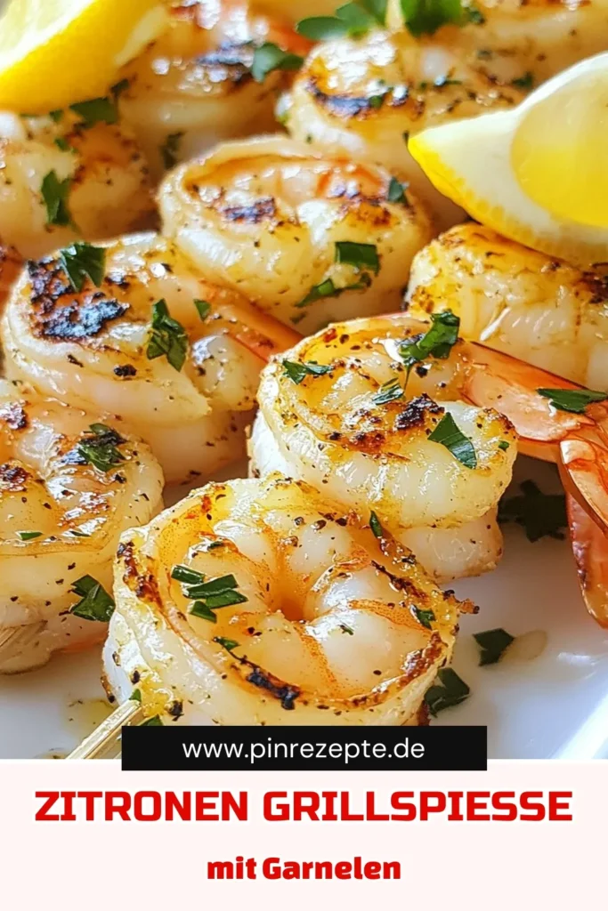 Entdecken Sie unser köstliches Zitronen Kräuter Grillspieße Rezept mit Garnelen! Diese Mediterranen Grillrezepte sind ideal für Ihr nächstes BBQ. Marinieren Sie die Garnelen für noch mehr Geschmack und genießen Sie den frischen Zitrusgeschmack. Perfekt für Grillen mit Garnelen und einfach zuzubereiten. Lassen Sie sich von diesem Rezept inspirieren und bereiten Sie unvergessliche Grillabende vor! Speichern Sie es für später! #Grillrezepte #Garnelen #ZitronenKräuter #MediterraneKüche