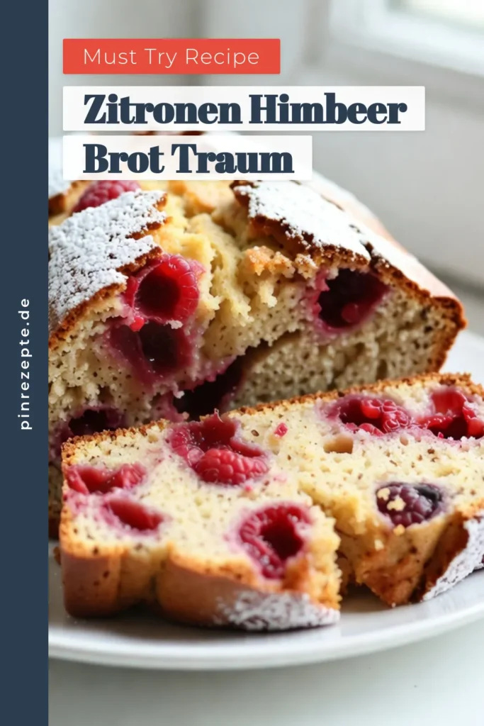Entdecke das Rezept für Zitronen Himbeer Brot – einen fruchtigen Kuchen, der in einer einfachen Kastenform zubereitet wird. Perfekt zum Himbeeren backen und ideal für dein Zitronen Dessert Rezept. Dieses köstliche Brot ist in nur 1 Stunde 10 Minuten fertig und begeistert mit frischen Himbeeren und zesty Zitronengeschmack. Probiere es aus, teile es und lass dich von diesem Leckerbissen inspirieren! #ZitronenHimbeerBrot #fruchtigerKuchen #BackenMitHimbeeren #KastenformRezept