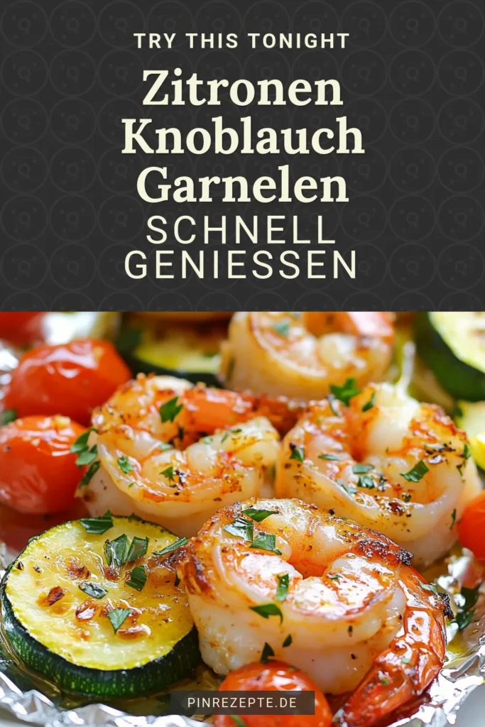 Entdecke unser köstliches Rezept für Zitronen-Knoblauch Garnelen in Aluminiumfolie! Diese einfachen Garnelenrezepte sind perfekt für den Grill und lassen sich schnell zubereiten. Genieße mediterrane Garnelengerichte, die mit frischem Gemüse und aromatischen Gewürzen verfeinert werden. Perfekt für dein nächstes Grillfest! Probiere es aus und teile deine Erfahrungen! #ZitronenKnoblauchGarnelen #GarneleninAluminiumfolie #einfacheGarnelenrezepte #GrillrezepteMitGarnelen