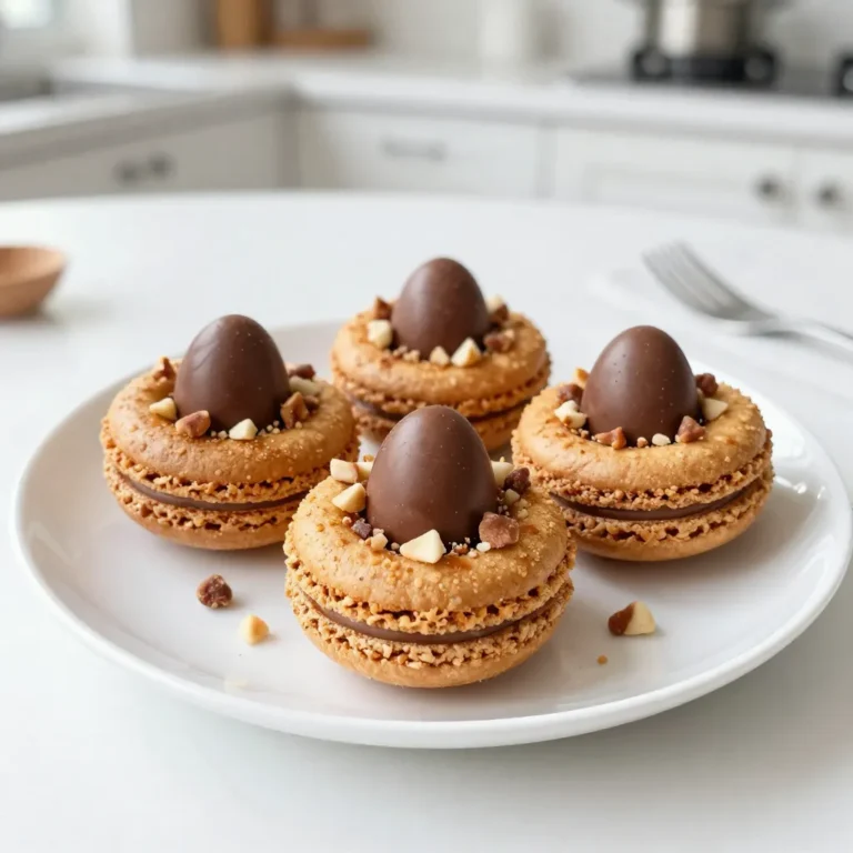 Um die besten Kokos-Makronen-Nester zu machen, braucht man einige wichtige Zutaten: - 2 ½ Tassen geraspelte Kokosnuss (zuckerhaltig oder ungesüßt) - 1 Tasse gezuckerte Kondensmilch - 1 Teelöffel Vanilleextrakt - 2 große Eiweiße - ¼ Teelöffel Salz - 1 Tasse Mini-Schokoladeneier (für die Füllung) Diese Zutaten sorgen für den perfekten Geschmack und die richtige Textur. Die Kokosnuss bringt die süße, tropische Note. Die gezuckerte Kondensmilch fügt Feuchtigkeit und Süße hinzu. Vanilleextrakt rundet alles ab und macht die Mischung noch aromatischer. Um deinen Nester mehr Crunch zu geben, kannst du folgende Zutaten hinzufügen: - ¼ Tasse gehackte Nüsse (z.B. Mandeln oder Walnüsse) Diese Nüsse bringen nicht nur Textur, sondern auch einen nussigen Geschmack. Wenn du es knuspriger magst, sind die Nüsse eine tolle Wahl. Bei der Auswahl der Kokosnuss gibt es einige Dinge zu beachten: - Geraspelte Kokosnuss: Du kannst zwischen zuckerhaltiger und ungesüßter Kokosnuss wählen. Ungesüßt gibt einen reinen Kokosgeschmack. - Frische: Achte darauf, dass die Kokosnuss frisch aussieht und nicht ranzig riecht. - Marke: Wähle bekannte Marken, die hochwertige Kokosnüsse anbieten. Mit diesen Tipps findest du die besten Zutaten für deine Kokos-Makronen-Nester. Bereit für den Backspaß? {{ingredient_image_2}} Heizen Sie den Ofen auf 163°C (325°F) vor. Diese Temperatur sorgt für perfekte Nester. Bereiten Sie ein Backblech vor, indem Sie es mit Backpapier auslegen. Das Papier hilft, die Nester nicht kleben zu lassen. In einer großen Schüssel vermengen Sie die geraspelte Kokosnuss, die gezuckerte Kondensmilch und den Vanilleextrakt. Rühren Sie alles gut um, bis die Kokosnuss gleichmäßig bedeckt ist. Diese Mischung sorgt für einen köstlichen Geschmack. In einer separaten Schüssel schlagen Sie die Eiweiße mit dem Salz steif. Verwenden Sie einen Handmixer, bis weiche Spitzen entstehen. Seien Sie vorsichtig, wenn Sie das Eiweiß in die Kokosnussmischung unterheben. Mischen Sie sanft, um die Luftigkeit zu bewahren. Formen Sie mit Ihren Händen kleine Nester von etwa 4 cm Durchmesser. Legen Sie sie auf das vorbereitete Backblech. Lassen Sie genug Platz zwischen den Nestern. Drücken Sie mit einem Löffel in die Mitte jedes Nestes eine Vertiefung. So schaffen Sie Platz für die Schokoladeneier. Backen Sie die Nester 15-20 Minuten. Sie sind fertig, wenn die Ränder goldbraun sind. Nehmen Sie das Blech aus dem Ofen und lassen Sie die Nester vollständig abkühlen. Nach dem Abkühlen fügen Sie in jedes Nest die Mini-Schokoladeneier ein. Wenn Sie mögen, streuen Sie gehackte Nüsse darüber für extra Crunch. Diese Nester sehen nicht nur toll aus, sie schmecken auch fantastisch! Um die perfekte Konsistenz zu erhalten, vermengen Sie die Zutaten gut. Die geraspelte Kokosnuss sollte gleichmäßig mit der gezuckerten Kondensmilch bedeckt sein. Achten Sie darauf, dass das Eiweiß steif geschlagen ist. Das sorgt für eine luftige Textur. Wenn die Mischung zu trocken wirkt, fügen Sie etwas mehr Kondensmilch hinzu. Ist sie zu feucht, geben Sie mehr Kokosnuss dazu. Die Backzeit und Temperatur sind entscheidend für das Gelingen der Nester. Heizen Sie den Ofen auf 163°C vor, um eine gleichmäßige Wärme zu gewährleisten. Backen Sie die Nester 15 bis 20 Minuten. Die Ränder sollten goldbraun sein, während die Mitte leicht weich bleibt. Lassen Sie die Nester nach dem Backen auf dem Blech abkühlen. So behalten sie ihre Form und fallen nicht auseinander. Die Dekoration macht die Nester besonders ansprechend. Sie können die Nester mit Mini-Schokoladeneiern füllen, um einen süßen Kontrast zu schaffen. Streuen Sie gehackte Nüsse darüber, um zusätzlichen Crunch zu bieten. Für festliche Anlässe können Sie die Nester auf einer schönen Platte anrichten. Fügen Sie ein paar zusätzliche Schokoladeneier rundherum hinzu. Das sieht toll aus und zieht alle Blicke auf sich. Pro Tipps Frische Zutaten: Verwenden Sie frische, hochwertige Kokosnuss und Kondensmilch für den besten Geschmack. Eiweiß richtig schlagen: Stellen Sie sicher, dass die Schüssel für das Eiweiß sauber und fettfrei ist, um optimale Ergebnisse beim Schlagen zu erzielen. Backzeit im Auge behalten: Überwachen Sie die Nester während des Backens, um sicherzustellen, dass sie nicht zu dunkel werden. Kreative Füllungen: Experimentieren Sie mit verschiedenen Füllungen wie getrockneten Früchten oder anderen Schokoladensorten für eine persönliche Note. {{image_4}} Um eine vegane Version der Kokos-Makronen-Nester zu machen, ersetzen Sie die Eier. Nutzen Sie einfach 1/4 Tasse Apfelmus oder einen Esslöffel Leinsamen, gemischt mit Wasser. Diese Zutaten binden die Mischung gut. Für die Kondensmilch können Sie eine pflanzliche Alternative verwenden. Kokosmilch oder eine andere pflanzliche Milch funktionieren gut. So bleibt der Geschmack köstlich und die Nester bleiben fest. Die Füllung ist flexibel. Statt Mini-Schokoladeneiern können Sie verschiedene Süßigkeiten verwenden. Gummibärchen oder Trockenfrüchte passen auch gut. Sie können auch kleine Stücke von Fruchtgummis hineinlegen. Für einen nussigen Geschmack sind gehackte Mandeln oder Walnüsse eine tolle Wahl. Diese Alternativen machen die Nester bunt und interessant. Wenn Sie verschiedene Geschmäcker ausprobieren möchten, fügen Sie Gewürze hinzu. Eine Prise Zimt oder Muskatnuss kann einen neuen Twist geben. Wer es schokoladiger mag, kann Kakaopulver in die Kokosnussmischung geben. Achten Sie darauf, den Zuckergehalt entsprechend anzupassen. Probieren Sie auch andere Nussarten aus, um verschiedene Texturen zu erreichen. Diese kleinen Änderungen machen jedes Nest einzigartig und lecker. Um die frischen Kokos-Makronen-Nester zu lagern, lege sie in einen luftdichten Behälter. Dies hält sie frisch und verhindert, dass sie austrocknen. Achte darauf, dass die Nester nicht übereinander liegen. Das schützt die Form und die Schokolade. Im Kühlschrank bleiben die Nester etwa eine Woche frisch. Du kannst sie in den luftdichten Behälter legen, den ich oben erwähnt habe. So bleibt der Geschmack erhalten. Wenn du die Nester länger aufbewahren möchtest, ist das Einfrieren eine gute Option. Um die Nester einzufrieren, lege sie auf ein Backblech und friere sie zuerst ein. Danach kannst du sie in einen gefrierfesten Behälter umfüllen. So kannst du sie bis zu drei Monate aufbewahren. Zum Auftauen einfach bei Raumtemperatur lassen. So bleiben die Nester weich und lecker. Um die Nester glutenfrei zu machen, verwenden Sie nur glutenfreie Zutaten. Kokosnuss ist von Natur aus glutenfrei. Achten Sie darauf, dass die anderen Zutaten, wie gezuckerte Kondensmilch und Schokoladeneier, ebenfalls glutenfrei sind. Prüfen Sie die Verpackungen, um sicherzugehen. So können Sie sicher genießen, ohne sich um Gluten sorgen zu müssen. Ja! Sie können die Schokoladeneier durch viele andere Leckereien ersetzen. Probieren Sie kleine Fruchtgummis oder Mini-Marshmallows aus. Auch getrocknete Früchte wie Cranberries oder Aprikosen passen gut. Wählen Sie, was Ihnen am besten gefällt. Es wird die Nester noch bunter und interessanter machen! Wenn die Nester beim Backen auseinanderfallen, kann das an der Mischung liegen. Achten Sie darauf, die Eiweiße gut zu schlagen, bis sie steif sind. Dies hilft, die Nester zusammenzuhalten. Außerdem sollten Sie die Nester nicht zu groß formen. Halten Sie sie klein und drücken Sie die Mitte gut zusammen. So bleiben sie fest und lecker! Kokos-Makronen-Nester sind einfach zu machen und so lecker. Wir haben die Hauptzutaten, die Zubereitung und wichtige Tipps durchgenommen. Mit ein paar Tricks erreichst du die perfekte Konsistenz und lagern kannst du sie auch ganz einfach. Wenn du Variationen ausprobierst oder Anpassungen machst, bleibt es spannend. Egal ob für Feste oder den Alltag, diese Nester sind ein Hit. Jetzt bist du bereit, deine eigenen köstlichen Kokos-Makronen-Nester zu backen. Viel Spaß beim Ausprobieren!