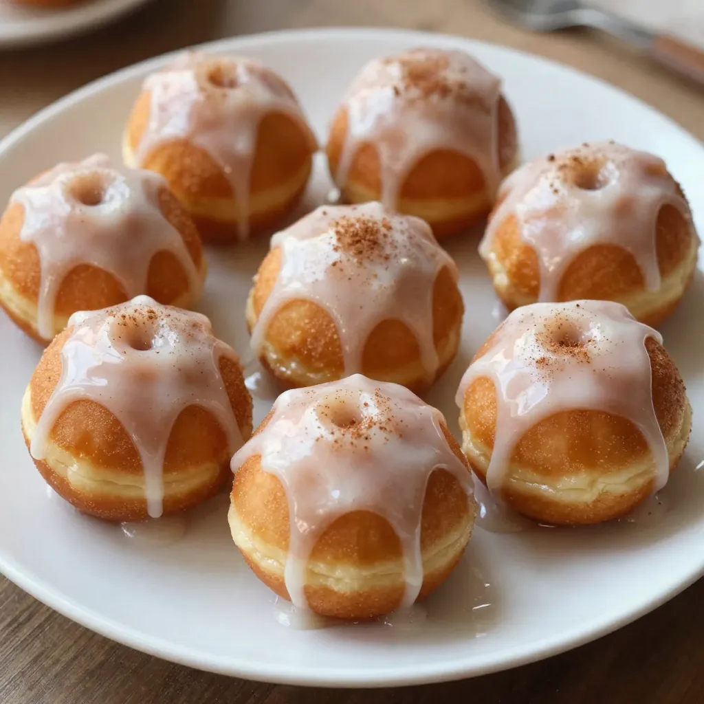 Für die Donut-Löcher brauchen wir: - 1 Tasse Apfelwein - 2 Tassen Weizenmehl - 1/2 Tasse Kristallzucker - 2 Teelöffel Backpulver - 1/2 Teelöffel Natron - 1/2 Teelöffel Salz - 1/2 Teelöffel gemahlener Zimt - 1/4 Teelöffel gemahlene Muskatnuss - 2 große Eier - 1/2 Tasse Buttermilch - 1/4 Tasse ungesalzene Butter, geschmolzen - 1 Teelöffel Vanilleextrakt Diese Zutaten bringen die Aromen der Donut-Löcher zur Geltung. Der Apfelwein gibt eine fruchtige Note. Zimt und Muskatnuss sorgen für die perfekte Herbststimmung. Für die Glasur benötigen wir: - 1 Tasse Puderzucker - 2-3 Esslöffel Apfelwein - 1/2 Teelöffel gemahlener Zimt Die Glasur wird süß und glänzend. Der Puderzucker macht sie weich, während der Zimt und Apfelwein den Geschmack verstärken. Achten Sie beim Kauf der Zutaten auf die Qualität. Wählen Sie frischen Apfelwein ohne Zusatzstoffe. Dies verbessert den Geschmack der Donut-Löcher erheblich. Verwenden Sie frische Eier und gute Butter für die beste Textur. Bio-Mehl ist eine tolle Option, um die Donuts gesünder zu machen. Wenn möglich, nutzen Sie regionale Produkte. So unterstützen Sie die Umwelt und erhalten frische Zutaten. {{ingredient_image_2}} Zuerst nimmst du eine kleine Pfanne. Füge eine Tasse Apfelwein hinzu. Erhitze den Apfelwein bei mittlerer Hitze. Lass ihn etwa 10 bis 15 Minuten köcheln. Reduziere ihn, bis nur noch 1/4 Tasse übrig bleibt. Nimm die Pfanne vom Herd und lass den Wein abkühlen. Diese Reduktion gibt den Donut-Löchern einen tollen Geschmack. Jetzt heizt du den Ofen auf 175°C (350°F) vor. Nimm eine Mini-Donut-Löcher-Backform. Fette die Form mit Antihaftspray ein. Du kannst auch geschmolzene Butter verwenden. So kleben die Donut-Löcher nicht fest. In einer großen Schüssel vermischst du die trockenen Zutaten. Nimm zwei Tassen Weizenmehl, 1/2 Tasse Kristallzucker, zwei Teelöffel Backpulver, 1/2 Teelöffel Natron, 1/2 Teelöffel Salz, 1/2 Teelöffel gemahlenen Zimt und 1/4 Teelöffel gemahlene Muskatnuss. Rühre alles gut um, bis es gleichmäßig ist. In einer anderen Schüssel bereitest du die nassen Zutaten vor. Schlage zwei große Eier auf. Füge 1/2 Tasse Buttermilch, 1/4 Tasse geschmolzene Butter, 1 Teelöffel Vanilleextrakt und die abgekühlte Apfelweinreduktion hinzu. Verquirle alles gut, bis es glatt ist. Jetzt kommt der spaßige Teil! Gieße die nassen Zutaten in die trockenen Zutaten. Rühre sanft, bis alles gerade vermischt ist. Achte darauf, nicht zu viel zu rühren. Fülle die Donut-Löcher-Backform zu zwei Dritteln mit dem Teig. Backe die Donut-Löcher im vorgeheizten Ofen für 10 bis 12 Minuten. Sie sind fertig, wenn sie goldbraun sind und ein Zahnstocher sauber herauskommt. Während die Donut-Löcher backen, mach die Glasur. Nimm eine mittelgroße Schüssel. Mische 1 Tasse Puderzucker mit 1/2 Teelöffel gemahlenem Zimt. Füge 2 bis 3 Esslöffel Apfelwein hinzu, bis die Mischung glatt ist. Lass die Donut-Löcher etwas abkühlen, bevor du sie glasierst. Tauche die Donut-Löcher in die Glasur und lass den überschüssigen Guss abtropfen. Lass sie auf einem Gitter abkühlen, damit die Glasur fest wird. Um perfekte Donut-Löcher zu backen, achte auf die Mischtechnik. Mische die trockenen und nassen Zutaten getrennt. Übermixen führt zu zähen Donut-Löchern. Fülle die Backform nur zu zwei Dritteln. So haben die Donut-Löcher genug Platz zum Aufgehen. Backe sie bis sie goldbraun sind. Verwende einen Zahnstocher, um die Garzeit zu prüfen. Ein häufiger Fehler ist das Übermixen des Teigs. Das führt zu festen Donut-Löchern. Ein weiterer Fehler ist, die Donut-Löcher zu lange zu backen. Achte darauf, dass der Zahnstocher sauber herauskommt. Lass sie nach dem Backen kurz abkühlen. So bleibt die Glasur nicht an der Form kleben. Du kannst die Süße nach deinem Geschmack anpassen. Reduziere den Zucker für weniger süße Donut-Löcher. Füge zusätzliche Gewürze wie Ingwer oder Nelken hinzu. Diese bringen neue Aromen. Wenn du eine fruchtigere Note magst, verwende mehr Apfelwein in der Glasur. Experimentiere mit verschiedenen Kombinationen für deinen perfekten Genuss. Pro Tipps Apfelwein reduzieren: Reduzieren Sie den Apfelwein gut, um den Geschmack zu intensivieren. Dies sorgt für eine reichhaltigere Glasur. Teig nicht übermixen: Übermixen kann zu zähen Donut-Löchern führen. Mischen Sie die Zutaten nur, bis sie gerade so kombiniert sind. Backzeit im Auge behalten: Die Backzeit kann je nach Ofen variieren. Überprüfen Sie die Donut-Löcher einige Minuten vor Ende der angegebenen Zeit. Glasur anpassen: Passen Sie die Konsistenz der Glasur an, indem Sie mehr oder weniger Apfelwein hinzufügen, je nachdem, ob Sie eine dickere oder dünnere Glasur wünschen. {{image_4}} Um glutenfreie Apfelwein Donut-Löcher zu machen, verwenden Sie glutenfreies Mehl. Wählen Sie eine Mischung, die für Backwaren geeignet ist. Das sorgt für leicht fluffige Donut-Löcher. Der Rest des Rezepts bleibt gleich. Achten Sie darauf, die Backzeit zu überprüfen, da sie variieren kann. Für vegane Donut-Löcher ersetzen Sie die Eier durch Apfelmus oder einen Leinsamen-Ei-Ersatz. Mischen Sie einen Esslöffel Leinsamenmehl mit drei Esslöffeln Wasser. Lassen Sie es einige Minuten ruhen. Für die Buttermilch verwenden Sie Pflanzenmilch mit einem Spritzer Essig. Diese Änderungen machen die Donut-Löcher ebenso lecker und saftig. Experimentieren Sie mit verschiedenen Geschmäckern für Ihre Donut-Löcher. Fügen Sie mehr Zimt hinzu, um einen intensiveren Geschmack zu erhalten. Oder mischen Sie Schokoladenstückchen in den Teig. Für ein fruchtigeres Aroma können Sie auch pürierte Äpfel oder Birnen einarbeiten. Jede Variation zaubert einen neuen Genuss. Um die Apfelwein glasierte Donut-Löcher frisch zu halten, lagere sie in einem luftdichten Behälter. Stelle sicher, dass sie vollständig abgekühlt sind, bevor du sie hineinlegst. Das verhindert, dass sie matschig werden. Bei Raumtemperatur bleiben sie bis zu drei Tage genießbar. Wenn du die Donut-Löcher aufwärmen möchtest, nutze den Ofen. Heize ihn auf 175°C vor. Lege die Donut-Löcher auf ein Backblech und erwärme sie etwa 5-7 Minuten. So bleiben sie weich und lecker. Die Mikrowelle ist auch eine Option, aber sei vorsichtig. Sie können schnell gummiartig werden. Die Donut-Löcher sind im Kühlschrank bis zu einer Woche haltbar. Für längere Lagerung friere sie ein. Lege sie in einen gefrierfesten Behälter oder einen Beutel. Achte darauf, die Luft herauszudrücken. So bleiben sie bis zu drei Monate frisch. Auftauen kannst du sie im Kühlschrank oder bei Raumtemperatur. Die Donut-Löcher sind bis zu drei Tage frisch. Lagern Sie sie in einem luftdichten Behälter. So bleiben sie weich und lecker. Nach drei Tagen können sie trocken werden. Ja, frischer Apfelwein funktioniert gut. Er bringt einen tollen Geschmack. Achten Sie darauf, ihn leicht zu reduzieren. So wird der Geschmack intensiver und die Glasur bleibt perfekt. Sie können Milch mit Zitronensaft oder Essig verwenden. Mischen Sie 1 Tasse Milch mit 1 Esslöffel Zitronensaft. Lassen Sie die Mischung fünf Minuten stehen. Das gibt Ihnen eine ähnliche Konsistenz wie Buttermilch. Um die Glasur dicker zu machen, fügen Sie mehr Puderzucker hinzu. Wenn sie dünner sein soll, geben Sie mehr Apfelwein hinzu. Rühren Sie gut um, bis Sie die gewünschte Konsistenz erreichen. Ich habe die wichtigsten Schritte und Tipps für köstliche Apfelwein Donut-Löcher geteilt. Wir sind von den Zutaten bis zur richtigen Lagerung gegangen. Jetzt liegt es an dir, selbst zu backen. Denk an die Variationen und Tipps, die du ausprobieren kannst. So machst du jedes Mal perfekte Donut-Löcher. Lass deiner Kreativität freien Lauf und genieße das Ergebnis!