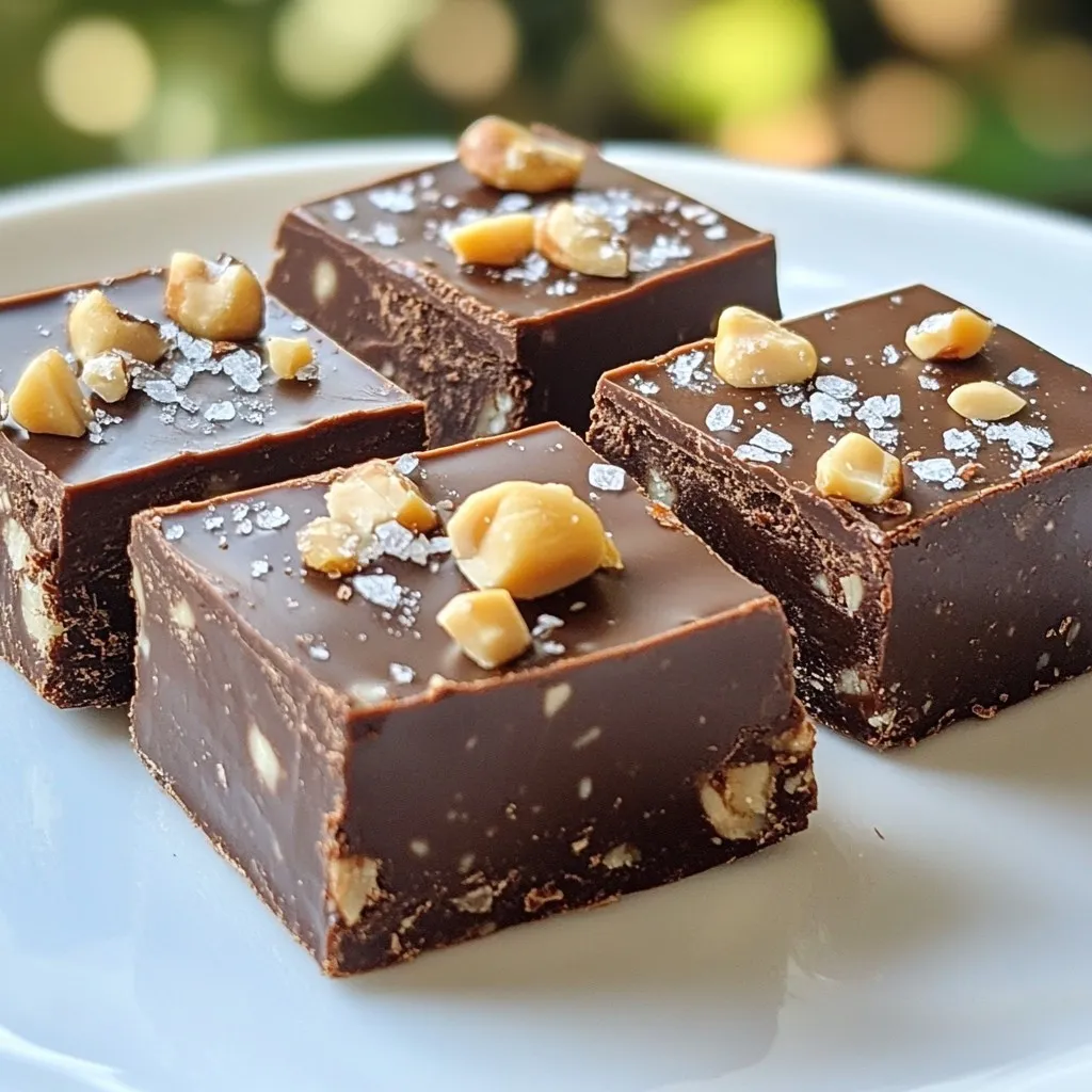 - 1 Tasse Zartbitterschokoladenstückchen (mindestens 70% Kakao) - 1/2 Tasse gesüßte Kondensmilch - 1/4 Tasse ungesüßtes Kakaopulver - 1/2 Tasse Haselnüsse, geröstet und grob gehackt Die Hauptzutaten sind einfach und gut zu finden. Zartbitterschokolade gibt dem Fudge einen tiefen Geschmack. Die gesüßte Kondensmilch macht es reich und cremig. Das ungesüßte Kakaopulver fügt eine starke Schokoladennote hinzu. Geröstete Haselnüsse bringen einen schönen Crunch und nussigen Geschmack. - 1 Teelöffel Vanilleextrakt - 1/4 Teelöffel Meersalz - Zusätzliche gehackte Haselnüsse zum Garnieren Vanilleextrakt bringt eine angenehme Süße. Das Meersalz hebt die Aromen hervor und sorgt für Balance. Die zusätzlichen gehackten Haselnüsse machen das Fudge noch schöner. Sie geben dem Fudge Textur und einen tollen Look. Mit diesen Zutaten ist es einfach, ein leckeres und ansprechendes Fudge zu machen. {{ingredient_image_2}} Lege zuerst eine 20x20 cm Backform mit Backpapier aus. Lass das Papier über den Rand hängen. Das macht das Herausnehmen des Fudges viel einfacher. Nimm einen mittleren Topf. Stelle ihn auf niedrige Hitze. Gib die Zartbitterschokoladenstückchen und die gesüßte Kondensmilch hinein. Rühre ständig, bis du eine glatte Mischung bekommst. Das sorgt für die beste Textur. Sobald die Mischung glatt ist, nimm den Topf vom Herd. Siebe das ungesüßte Kakaopulver hinein. Rühre gründlich, bis das Kakaopulver gut vermischt ist. So erhält das Fudge eine reichhaltige Schokoladennote. Jetzt kommt der Vanilleextrakt. Rühre ihn unter die Mischung. Füge auch das Meersalz hinzu. Hebe die gerösteten und grob gehackten Haselnüsse vorsichtig unter. Achte darauf, dass sie gleichmäßig verteilt sind. Gieße die Mischung in die vorbereitete Backform. Verteile sie gleichmäßig mit einem Spatel. Toppe die Oberfläche mit zusätzlichen gehackten Haselnüssen. Decke die Form mit Frischhaltefolie ab. Stelle das Fudge für mindestens zwei Stunden in den Kühlschrank, bis es fest ist. Wenn das Fudge fest ist, hebe es mit dem Backpapier heraus. Schneide es in Quadrate oder Rechtecke. Serviere es auf einem schönen Brett. Garniere es mit ganzen Haselnüssen oder einem Überzug aus geschmolzener Schokolade. Um einen perfekten Fudge zu machen, ist die Vermeidung von Kristallen wichtig. Kristalle können den Fudge körnig machen. Um das zu verhindern, rühre die Schokolade und die Kondensmilch langsam und gleichmäßig. Lass die Mischung nicht kochen. Die richtige Temperaturkontrolle ist ebenfalls entscheidend. Halte die Hitze niedrig, während du die Schokolade schmilzt. Zu hohe Temperaturen können die Schokolade verbrennen. Das macht den Fudge bitter. Du kannst dein Fudge aufpeppen, indem du zusätzliche Zutaten hinzufügst. Karamell gibt eine süße Note. Auch ein Hauch von Meersalz kann den Geschmack verstärken. Probiere verschiedene Kombinationen aus, um deinen Favoriten zu finden. Wenn du verschiedene Schokoladensorten verwenden möchtest, ist das auch möglich. Zartbitter ist klassisch, aber Milchschokolade oder weiße Schokolade bringen neue Geschmäcker. Experimentiere mit deinen Lieblingssorten! Eine stilvolle Präsentation macht dein Fudge besonders. Serviere es auf einem schönen Holzbrett oder Marmor. Garniere es mit ganzen Haselnüssen für einen tollen Look. Wenn du einen Überzug aus Schokolade nutzen möchtest, schmelze etwas Zartbitterschokolade. Gieße sie über den Fudge und lass sie fest werden. So erhältst du eine schokoladige Kruste, die dein Fudge noch besser macht. Pro Tipps Richtige Schokolade wählen: Verwende hochqualitative Zartbitterschokolade mit mindestens 70% Kakao für den besten Geschmack und die beste Textur. Haselnüsse rösten: Röste die Haselnüsse vor dem Hinzufügen, um ihren Geschmack zu intensivieren und eine knusprige Textur zu gewährleisten. Fudge richtig lagern: Bewahre den Fudge in einem luftdichten Behälter im Kühlschrank auf, um seine Frische und Textur zu bewahren. Fudge variieren: Experimentiere mit verschiedenen Nussarten oder füge getrocknete Früchte hinzu, um neue Geschmacksrichtungen und Texturen zu entdecken. {{image_4}} Um das Fudge glutenfrei zu machen, wähle sicher glutenfreie Zutaten. Die Zartbitterschokoladenstückchen sollten als erstes geprüft werden. Viele Marken bieten glutenfreie Optionen an. Auch die gesüßte Kondensmilch ist in der Regel glutenfrei. Achte darauf, dass keine glutenhaltigen Zusätze enthalten sind. Wenn du eine vegane Version möchtest, kannst du die gesüßte Kondensmilch durch Kokosmilch ersetzen. Diese gibt dem Fudge eine tolle Cremigkeit. Verwende auch pflanzliche Schokolade, die ohne Milchprodukte auskommt. Achte darauf, dass die Schokolade mindestens 70% Kakao enthält, um den vollen Geschmack zu genießen. Du kannst das Fudge noch interessanter machen, indem du weitere Zutaten hinzufügst. Nüsse wie Mandeln oder Walnüsse passen gut dazu. Auch getrocknete Früchte, wie Cranberries oder Aprikosen, verleihen dem Fudge eine fruchtige Note. Experimentiere mit verschiedenen Kombinationen, um deinen eigenen Favoriten zu finden. Um das beste Fudge zu genießen, lagere es kühl. Ein Kühlschrank ist ideal. Zimmertemperatur kann das Fudge weich machen. Wenn du es draußen lässt, esse es schnell. So bleibt der Geschmack frisch und die Textur perfekt. Das Fudge bleibt etwa zwei Wochen frisch. Bewahre es in einem luftdichten Behälter auf. So schützt du es vor Trockenheit und Gerüchen. Nach zwei Wochen könnte der Geschmack nachlassen. Du wirst den Unterschied schnell bemerken. Du kannst das Fudge auch einfrieren. Schneide es in Stücke, bevor du es einfrierst. Lege es in einen Gefrierbeutel oder -behälter. Achte darauf, die Luft herauszudrücken. Zum Auftauen, lasse es einfach im Kühlschrank über Nacht. So bleibt die Textur gut. Die Vorbereitungszeit für das Fudge beträgt nur 10 Minuten. Die gesamte Dauer liegt bei etwa 2 Stunden und 10 Minuten. Dies umfasst die Zeit, die das Fudge benötigt, um im Kühlschrank fest zu werden. Es ist einfach und schnell, also perfekt für einen süßen Snack. Ja, du kannst den Fudge ganz nach deinem Geschmack anpassen. Du kannst die Menge der Haselnüsse erhöhen oder andere Nüsse verwenden. Wenn du es noch schokoladiger magst, füge mehr Schokoladenstückchen hinzu. Die Möglichkeiten sind groß, also sei kreativ! Die Hauptzutaten findest du in jedem Supermarkt. Zartbitterschokoladenstückchen, gesüßte Kondensmilch und Haselnüsse sind meist leicht erhältlich. Auch ungesüßtes Kakaopulver gibt es oft im Backregal. Online-Shops bieten ebenfalls eine gute Auswahl. Das Fudge ist leicht glutenfrei, wenn du glutenfreie Zutaten verwendest. Die gesüßte Kondensmilch ist jedoch nicht vegan. Du kannst sie durch pflanzliche Alternativen ersetzen. So kannst du ein leckeres, veganes Fudge zaubern. Fudge ist ein einfaches, aber köstliches Rezept. Wir haben die wichtigsten Zutaten und den Schritt-für-Schritt-Prozess behandelt. Du hast gelernt, wie du die perfekte Konsistenz erzielst und verschiedene Varianten ausprobierst. Denke auch an die Lagerung, damit dein Fudge frisch bleibt. Fudge zuzubereiten kann viel Spaß machen. Sei kreativ mit den Zutaten und finde deinen Lieblingsgeschmack. Genieß dein selbstgemachtes Fudge und teile es mit Freunden!