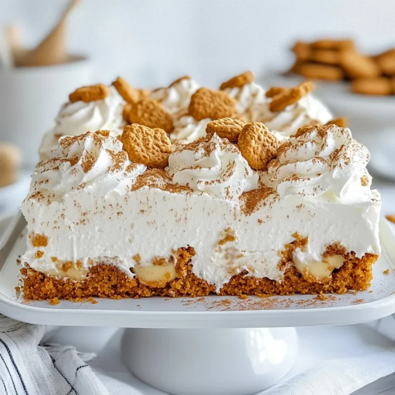 Für den perfekten Lebkuchen Poke Cake benötigst du: - 2 Tassen Weizenmehl - 1 1/2 Teelöffel Backpulver - 1 Teelöffel Natron - 1 Teelöffel gemahlener Ingwer - 1 Teelöffel gemahlener Zimt - 1/4 Teelöffel gemahlene Muskatnuss - 1/4 Teelöffel gemahlener Piment - 1/2 Teelöffel Salz - 1 Tasse ungesüßtes Apfelmus - 1/2 Tasse brauner Zucker, fest gepackt - 1/2 Tasse weißer Zucker - 1/2 Tasse Pflanzenöl - 3 große Eier - 1 Esslöffel Vanilleextrakt - 1 Tasse Milch Diese Zutaten geben deinem Kuchen den typischen Lebkuchengeschmack und die feuchte Konsistenz. Die Füllung macht den Kuchen besonders saftig. Du brauchst: - 1 Tasse Kürbisgewürz-Frischkäse (fertig gekauft oder selbstgemacht) - 1/4 Tasse Ahornsirup Diese Mischung sorgt für einen tollen Geschmack und eine cremige Textur. Das Topping sorgt für den letzten Schliff. Du wirst benötigen: - 2 Tassen Schlagsahne oder Cool Whip - 1/2 Tasse zerbröselte Lebkuchen - Gemahlener Zimt zum Bestäuben Mit diesen Zutaten wird dein Lebkuchen Poke Cake nicht nur lecker, sondern auch schön anzusehen. {{ingredient_image_2}} Zuerst heize den Ofen auf 175°C vor. Fette eine Auflaufform von 23x33 cm ein. So bleibt der Kuchen nicht kleben. Stelle alle Zutaten bereit. Das macht das Kochen einfacher und schneller. In einer großen Schüssel vermische das Weizenmehl, Backpulver, Natron, Ingwer, Zimt, Muskatnuss, Piment und Salz. Diese Gewürze geben dem Kuchen seinen tollen Geschmack. In einer anderen Schüssel mische das Apfelmus, den braunen Zucker, den weißen Zucker, das Pflanzenöl, die Eier und den Vanilleextrakt. Rühre, bis alles glatt ist. Füge dann die trockenen Zutaten abwechselnd mit der Milch hinzu. Rühre nur so lange, bis alles vermischt ist. Gieße den Teig in die vorbereitete Form und streiche ihn glatt. Backe den Kuchen 30-35 Minuten. Prüfe mit einem Zahnstocher, ob er fertig ist. Lass den Kuchen 10 Minuten abkühlen. Steche dann mit einem Holzlöffel gleichmäßig Löcher in den warmen Kuchen. Diese Löcher helfen, die Füllung aufzunehmen. Vermische den Kürbisgewürz-Frischkäse mit dem Ahornsirup. Gieße diese Mischung über den Kuchen, damit sie in die Löcher fließt. Lass den Kuchen bei Raumtemperatur abkühlen, dann stelle ihn für 2 Stunden in den Kühlschrank. Vor dem Servieren verteile die Schlagsahne gleichmäßig über den Kuchen. Streue die zerbröselten Lebkuchen und etwas Zimt darüber. Der Kuchen sieht so schön aus und schmeckt fantastisch. Du kannst den Kuchen mit einer Tasse Kaffee oder Tee genießen. Um den perfekten Lebkuchen Poke Cake zu machen, beachte diese Tipps: - Zutaten richtig abmessen: Achte darauf, dass du alle Zutaten genau wie im Rezept abmisst. - Raumtemperatur: Lass Eier und Milch vor der Verwendung auf Raumtemperatur kommen. - Teig nicht übermixen: Rühre den Teig nur, bis alles gut vermischt ist. - Kuchentemperatur: Lass den Kuchen etwas abkühlen, bevor du Löcher stichst. Vermeide diese häufigen Fehler: - Zu viele Löcher stechen: Steche nicht zu viele Löcher in den Kuchen. Wenige sind genug. - Kuchen zu lange backen: Überprüfe den Kuchen nach 30 Minuten mit einem Zahnstocher. - Füllung nicht gut verteilen: Gieße die Füllung gleichmäßig über die Löcher, damit sie gut einzieht. Hier sind die nötigen Werkzeuge: - Mischschüsseln: Eine große für den Teig und eine kleine für die Füllung. - Handmixer: Erleichtert das Mischen der Zutaten. - Auflaufform: Eine 23x33 cm große Form ist perfekt. - Zahnstocher oder Holzlöffel: Zum Stechen der Löcher im Kuchen. - Schneebesen: Zum Mischen der Füllung und des Teigs. Mit diesen Tipps und Tricks wird dein Lebkuchen Poke Cake sicher ein Hit! Pro Tipps Frischkäse-Variation: Experimentieren Sie mit verschiedenen Geschmacksrichtungen von Frischkäse, wie z.B. Zimt oder Vanille, um den Poke Cake noch interessanter zu machen. Backzeit überwachen: Jeder Ofen backt unterschiedlich, also überprüfen Sie den Kuchen ein paar Minuten vor der angegebenen Zeit, um ein Überbacken zu vermeiden. Kühlen für die perfekte Textur: Lassen Sie den Kuchen nach dem Backen ausreichend abkühlen, damit die Füllung gut eindringen kann und die Textur perfekt wird. Lebkuchen selbst machen: Für ein noch intensiveres Aroma können Sie die Lebkuchen für das Topping selbst backen, anstatt fertige zu verwenden. {{image_4}} Wenn du die Hauptzutaten anpassen möchtest, gibt es viele Optionen. Du kannst das Weizenmehl durch eine glutenfreie Mischung ersetzen. So wird der Kuchen auch für glutenfreie Gäste geeignet. Statt Apfelmus kannst du auch zerdrückte Bananen verwenden. Das gibt dem Kuchen eine süße Note und macht ihn saftiger. Verwende für eine andere Geschmacksrichtung Honig anstelle von braunem Zucker. Du kannst deinen Lebkuchen Poke Cake je nach Saison anpassen. Im Herbst füge etwas Kürbis oder Apfelstückchen hinzu. Das passt perfekt zu den Gewürzen. Im Winter kannst du Cranberries oder getrocknete Früchte wie Aprikosen oder Datteln verwenden. Diese bringen eine süße, fruchtige Note. Im Frühling kannst du frische Erdbeeren oder Himbeeren für einen fruchtigen Kick nutzen. Die Füllung ist eine tolle Möglichkeit, kreativ zu sein. Probiere eine Schokoladenfüllung oder eine Karamellsoße. Du kannst auch eine klassische Vanille-Puddingfüllung verwenden. Für das Topping sind der Fantasie keine Grenzen gesetzt. Statt Schlagsahne kannst du auch griechischen Joghurt verwenden. Das gibt einen frischen Geschmack. Füge Nüsse oder Schokoladenstückchen für zusätzlichen Crunch hinzu. Lagern Sie Ihren Lebkuchen Poke Cake in einem luftdichten Behälter. Die ideale Temperatur ist kühl und trocken. Vermeiden Sie direkte Sonneneinstrahlung. Im Kühlschrank bleibt der Kuchen bis zu fünf Tage frisch. In einem gut verpackten Gefrierbehälter hält er bis zu drei Monate. Lassen Sie den Kuchen vorher gut abkühlen, bevor Sie ihn lagern. Wenn der Kuchen etwas trocken erscheint, gießen Sie etwas Milch über die Stücke. Eine weitere Option ist, Frischkäse oder Schlagsahne hinzuzufügen. Dies bringt den feinen Geschmack zurück. Du kannst den Lebkuchen Poke Cake bis zu fünf Tage im Kühlschrank aufbewahren. Achte darauf, ihn in einem luftdichten Behälter zu lagern. So bleibt er frisch und saftig. Ja, du kannst den Kuchen bis zu zwei Tage im Voraus backen. Lasse ihn vollständig abkühlen, bevor du die Füllung hinzufügst. Das macht die Zubereitung am Tag deiner Feier einfacher. Ja, du kannst glutenfreies Mehl verwenden. Wähle eine Mischung, die für Kuchen geeignet ist. Achte darauf, die Menge gleich zu halten, damit der Kuchen gut gelingt. Lebkuchen harmoniert gut mit Aromen wie Orange, Nuss und Schokolade. Du kannst auch etwas Vanille oder Karamell hinzufügen. Diese Aromen machen den Kuchen noch interessanter. Ja, du kannst eine vegane Version machen. Ersetze die Eier durch Apfelmus oder Leinsamen. Verwende pflanzliche Milch und vegane Sahne für das Topping. So bleibt der Kuchen lecker und tierfreundlich. Der Lebkuchen Poke Cake ist einfach und lecker. Du hast gelernt, was du dafür brauchst, wie du ihn zubereitest und wie du Fehler vermeidest. Auch die Variationen helfen dir, kreativ zu sein. Mit den richtigen Lagerungshinweisen bleibt der Kuchen frisch. Denke daran, dass diese Tipps dir helfen, das Beste aus deinem Kuchen herauszuholen. Probiere verschiedene Füllungen und Toppings aus, um deinen ganz persönlichen Lebkuchen Poke Cake zu kreieren!