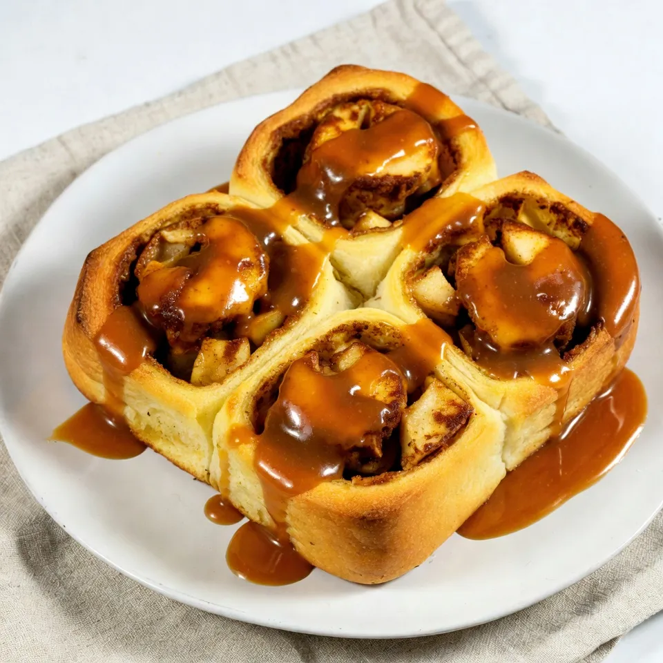 Für die Karamell-Apfel-Zimt-Schnecken brauchen Sie: - 2 Tassen Weizenmehl (Typ 405) - 1/2 Tasse Milch, erwärmt - 1/4 Tasse Kristallzucker - 1 Päckchen (2 1/4 Teelöffel) Trockenhefe - 1/4 Tasse ungesalzene Butter, geschmolzen - 1 großes Ei - 1/2 Teelöffel Salz - 1 Teelöffel gemahlener Zimt - 2 mittelgroße Äpfel, geschält, entkernt und fein gewürfelt - 1/2 Tasse brauner Zucker, fest gepackt - 1/4 Teelöffel Muskatnuss - 1/4 Tasse Karamellsauce (kaufen oder selber machen) - Zusätzliche Karamellsauce zum Drizzeln Diese Zutaten sorgen für einen perfekten Mix aus Süße und Zimtgeschmack. Die Äpfel bringen Frische, während die Karamellsauce den Schnecken einen besonderen Kick gibt. Um die Schnecken zuzubereiten, benötigen Sie: - Eine große Rührschüssel - Eine Küchenwaage - Ein Nudelholz - Ein scharfes Messer - Eine Backform - Ein sauberes Tuch Diese Utensilien helfen Ihnen, die Zutaten gut zu vermengen und den Teig zu formen. Ein Nudelholz ist wichtig, um den Teig gleichmäßig auszurollen. Wenn Sie gesündere Optionen suchen, können Sie Folgendes versuchen: - Vollkornmehl anstelle von Weizenmehl - Mandelmilch oder Hafermilch statt Kuhmilch - Weniger Zucker verwenden oder Honig als Süßungsmittel nutzen - Äpfel durch andere Früchte wie Birnen oder Beeren ersetzen Diese Alternativen machen die Schnecken nährstoffreicher, ohne den Geschmack zu verlieren. Sie können kreativ sein und neue Geschmäcker entdecken. {{ingredient_image_2}} Um den Teig zu machen, beginne mit einer großen Rührschüssel. Mische die warme Milch, den Kristallzucker und die Trockenhefe. Lass diese Mischung fünf Minuten stehen. Du wirst sehen, dass sie schaumig wird. Das ist wichtig, denn die Hefe aktiviert sich so. Füge danach die geschmolzene Butter, das Ei und das Salz hinzu. Rühre alles gut um. Jetzt kommt das Mehl. Gib es nach und nach dazu. Mische, bis ein weicher Teig entsteht. Knete den Teig auf einer bemehlten Fläche etwa fünf Minuten lang. Der Teig soll glatt werden. Dann lege ihn in eine gefettete Schüssel. Decke ihn mit einem sauberen Tuch ab und lass ihn an einem warmen Ort für eine Stunde gehen. Der Teig sollte sich in dieser Zeit verdoppeln. Während der Teig aufgeht, kannst du die Füllung zubereiten. Nimm eine mittlere Schüssel und gib die gewürfelten Äpfel hinein. Füge dann den braunen Zucker, den Zimt und die Muskatnuss hinzu. Mische alles vorsichtig. Die Äpfel geben der Füllung einen frischen Geschmack. Stelle die Füllung beiseite, bis der Teig fertig ist. Sobald der Teig aufgegangen ist, drücke ihn leicht herunter. Rolle ihn auf einer bemehlten Fläche zu einem Rechteck von etwa 0,5 cm Dicke aus. Verteile die Karamellsauce gleichmäßig über den Teig. Lass dabei einen kleinen Rand an den Seiten. Streue die Apfelmischung gleichmäßig darüber. Nun rollst du den Teig von einer langen Seite her vorsichtig auf. Drücke die Naht gut zusammen, damit die Füllung nicht herausläuft. Schneide die Rolle in Stücke, etwa 2,5 cm dick. Lege die Schnecken in eine gefettete Backform. Decke sie ab und lass sie weitere 30 Minuten gehen. So werden sie schön fluffig. Heize den Ofen auf 175°C vor. Nach dem Aufgehen backe die Schnecken 25-30 Minuten. Sie sollten goldbraun sein. Lass sie ein paar Minuten abkühlen und beträufle sie dann mit zusätzlicher Karamellsauce. Ein häufiger Fehler ist, den Teig nicht lange genug gehen zu lassen. Der Teig muss sich verdoppeln. Achte auch darauf, die Milch nicht zu heiß zu machen. Zu heiße Milch kann die Hefe töten. Wenn du die Äpfel schneidest, mach die Stücke klein. So verteilt sich der Geschmack besser. Für die beste Karamellsauce benutze frische Zutaten. Wenn du sie selbst machst, schmelze Zucker langsam. Rühre oft, damit nichts anbrennt. Du kannst auch fertige Sauce verwenden, aber achte auf die Qualität. Eine gute Sauce ist dick und hat einen reichen Geschmack. Heize deinen Ofen richtig vor, bevor du die Schnecken backst. 175°C sind ideal. Backe die Schnecken, bis sie goldbraun sind. Ein guter Tipp: Drehe die Backform in der Mitte des Backvorgangs. So backen sie gleichmäßig. Lass die Schnecken nach dem Backen kurz abkühlen. Dann genieße sie warm mit extra Karamellsauce. Pro Tipps Hefeteig richtig gehen lassen: Stellen Sie sicher, dass der Teig an einem warmen Ort geht, um die besten Ergebnisse zu erzielen. Eine Temperatur von etwa 25-30 Grad Celsius ist ideal. Äpfel vorbereiten: Verwenden Sie eine Mischung aus süßen und sauren Äpfeln, um den besten Geschmack zu erzielen. Sorten wie Granny Smith und Gala sind perfekt für dieses Rezept. Karamellsauce selbst machen: Wenn Sie die Karamellsauce selbst zubereiten möchten, achten Sie darauf, den Zucker langsam zu karamellisieren, um Klumpenbildung zu vermeiden. Serviertipps: Servieren Sie die Schnecken warm und garnieren Sie sie mit einer Prise Zimt und zusätzlichen Karamellsauce für ein besonders ansprechendes Aussehen. {{image_4}} Ich liebe es, Nüsse in meine Karamell-Apfel-Zimt-Schnecken zu geben. Walnüsse oder Pekannüsse passen perfekt. Sie fügen einen tollen Crunch hinzu. Um sie zu verwenden, hacke die Nüsse grob. Mische sie einfach mit der Apfel-Füllung. So erhältst du eine knusprige Textur. Das macht die Schnecken noch interessanter. Wenn du eine vegane Version möchtest, ist das einfach. Ersetze die Milch durch Pflanzenmilch, wie Mandel- oder Hafermilch. Nutze auch vegane Butter statt normaler Butter. Ein Leinsamen-Ei ist eine gute Wahl. Mische einen Esslöffel gemahlenen Leinsamen mit drei Esslöffeln Wasser. Lass es kurz stehen, bis es dick wird. So hast du eine einfache und leckere vegane Option. Du kannst auch andere Früchte verwenden, wenn du magst. Birnen sind eine süße Wahl. Sie passen gut zu Zimt und Karamell. Auch Pflaumen oder Kirschen sind lecker in diesen Schnecken. Achte darauf, die Früchte klein zu schneiden. Das sorgt für eine gleichmäßige Füllung. So wird jede Schnecke saftig und köstlich. Um die Karamell-Apfel-Zimt-Schnecken frisch zu halten, lege sie in einen luftdichten Behälter. Stelle sicher, dass die Schnecken vollständig abgekühlt sind. So bleiben sie weich und lecker. Du kannst sie bis zu drei Tage bei Raumtemperatur aufbewahren. Wenn du sie länger aufbewahren möchtest, friere sie ein. Wickel jede Schnecke in Frischhaltefolie und lege sie in einen Gefrierbeutel. Wenn du Reste hast, kannst du kreativ werden. Schnecken können in einen Auflauf verwandelt werden. Schneide sie in Stücke und lege sie in eine Auflaufform. Gieße etwas Milch und Eier darüber. Backe sie dann, bis sie fest sind. Du kannst auch die Füllung in Joghurt mischen. Das gibt deinem Frühstück einen süßen Kick. Um die Schnecken aufzuwärmen, benutze die Mikrowelle oder den Ofen. In der Mikrowelle dauert es nur 15-20 Sekunden. Das macht sie warm und weich. Wenn du den Ofen benutzt, heize ihn auf 175 °C vor. Lege die Schnecken auf ein Backblech und backe sie für etwa 5-10 Minuten. So bleiben sie knusprig und frisch. Achte darauf, etwas Karamellsauce darüber zu träufeln, bevor du sie servierst! Ja, du kannst gefrorene Äpfel verwenden. Achte darauf, sie gut abzutropfen. Gefrorene Äpfel haben oft mehr Wasser. Das kann deine Füllung matschig machen. Um dies zu vermeiden, lass sie nach dem Auftauen gut abtropfen. Du kannst sie dann wie frische Äpfel weiterverarbeiten. Die Schnecken bleiben bei Raumtemperatur etwa 2 Tage frisch. Du solltest sie in einem luftdichten Behälter aufbewahren. Im Kühlschrank halten sie bis zu einer Woche. Wenn du sie länger lagern willst, friere sie ein. So bleiben sie bis zu 3 Monate gut. Ja, du kannst die Rezeptur anpassen. Um die Menge zu verdoppeln, verdopple alle Zutaten. Halbiere sie, wenn du weniger machen möchtest. Achte darauf, die Backzeit leicht zu ändern. Bei größeren Mengen könnte die Backzeit länger sein. Bei kleineren Mengen könnte sie kürzer sein. Zusammenfassend haben wir die besten Zutaten und Utensilien für Karamell-Apfel-Zimt-Schnecken besprochen. Ich habe klare Schritte zur Zubereitung erläutert, Tipps zur Fehlervermeidung gegeben und Variationen vorgestellt. Denke daran, wie wichtig die Lagerung ist, um die Schnecken frisch zu halten. Diese Informationen helfen dir, köstliche Schnecken zu machen. Probiere verschiedene Füllungen aus und genieße dein Backerlebnis!